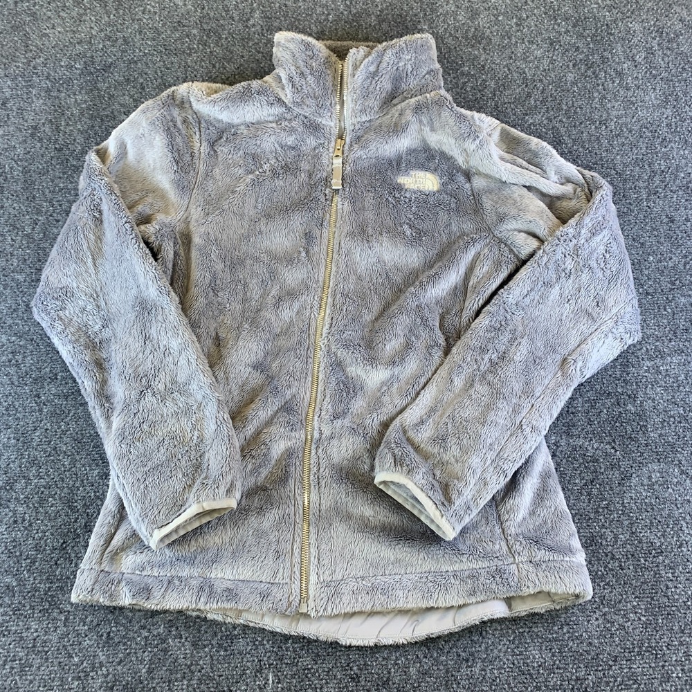 The North Face Osito Fleece Jacket Womens Petite Small Gray Mock Neck Full Zip